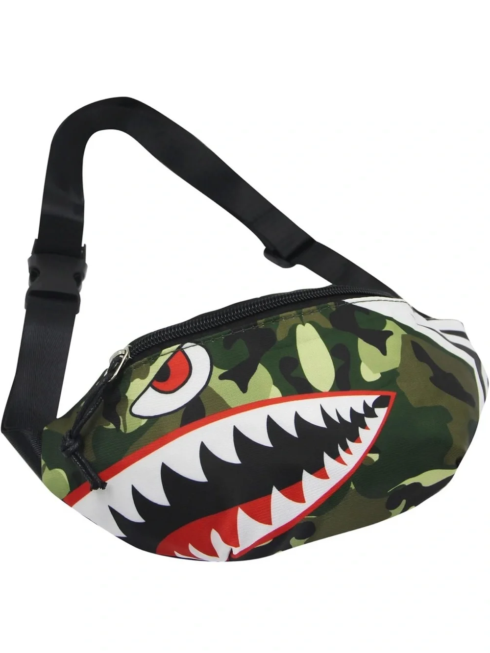 Camo Shark Graphic Waist Bag (Fits size Small/Medium Female)